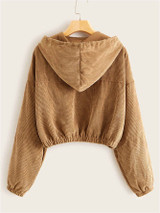 Zip Up Hooded Corduroy Jacket