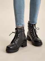 Lace-up Lug Sole Combat Boots