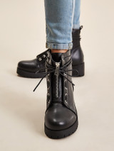 Lace-up Lug Sole Combat Boots