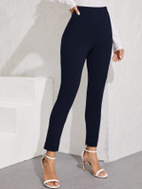 Elastic Waist Split Hem Pants