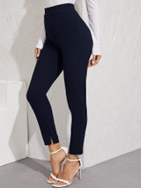 Elastic Waist Split Hem Pants