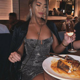 Bodycon Evening Party Sequins Strappy  Mini Dress