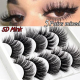 5 pairs 5D Mink Eyelashes Extension