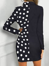 Dot Print Color-block Insert Mini Dress