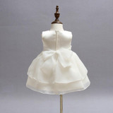 Newborn Girl Dress Beautiful Christening Gown White First Birthday Party Baby Chiffon Clothing Tutu Tulle Toddler Girl Clothes