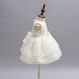 Newborn Girl Dress Beautiful Christening Gown White First Birthday Party Baby Chiffon Clothing Tutu Tulle Toddler Girl Clothes