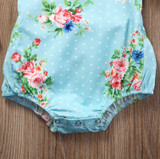Newborn Cute ruffles Floral Romper+headband Baby Girls Floral backless Romper One-piece Sunsuit Headband Clothes Set