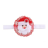 Newborn Christmas Headwear Girls kids Hair Bands Bows Headbands Flower Hair Accessories ornaments Elastic bands rim on the head