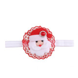 Newborn Christmas Headwear Girls kids Hair Bands Bows Headbands Flower Hair Accessories ornaments Elastic bands rim on the head