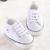 Newborn canvas baby shoes toddler girls boys Moccasins soft sole Classic Sports Sneakers brand Football Shoes for first walker