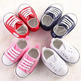 Newborn canvas baby shoes toddler girls boys Moccasins soft sole Classic Sports Sneakers brand Football Shoes for first walker