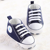 Newborn canvas baby shoes toddler girls boys Moccasins soft sole Classic Sports Sneakers brand Football Shoes for first walker