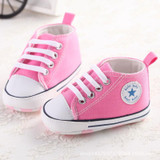 Newborn canvas baby shoes toddler girls boys Moccasins soft sole Classic Sports Sneakers brand Football Shoes for first walker