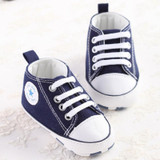 Newborn canvas baby shoes toddler girls boys Moccasins soft sole Classic Sports Sneakers brand Football Shoes for first walker