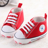 Newborn canvas baby shoes toddler girls boys Moccasins soft sole Classic Sports Sneakers brand Football Shoes for first walker
