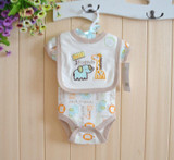 Newborn Body Original Baby Boy Girl Short Sleeve Baby Bodysuits + bibs Cotton Infants Bebe Overall Baby Clothing