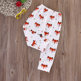 Newborn Babys Girls Boys Clothes Unisex Casual Spring Print Cotton Autumn Cute Fox Pants Trousers Bottoms Baby Girl Boy Clothes