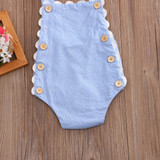 Newborn baby toddler girls backless striped bodysuits clothes summer sleeveless button kids girls boys sunsuit Outfits
