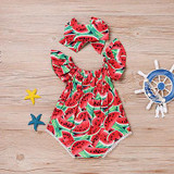 newborn baby rompers summer toddler girls watermelon romper + bow headwear outfit sunsuit baby girl clothes vestidos mujer