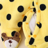 Newborn Baby Rompers 2017 Winter Warm Girls Clothing Coral Fleece Boy Clothes Cartoon Bear Hooded Down Snowsuit Infant Jumpsuits