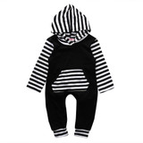 Newborn Baby Infant Boy Girl long sleeve Romper Hooded Jumpsuit playsuit Outfits Clothes Set
