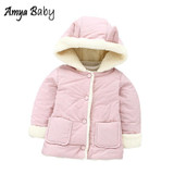 Newborn Baby Girls Winter Coats 2017 New Infant Baby Girl Jacket Thick Warm Baby Hooded Cotton Clothing Baby Girls Outerwear