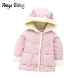 Newborn Baby Girls Winter Coats 2017 New Infant Baby Girl Jacket Thick Warm Baby Hooded Cotton Clothing Baby Girls Outerwear