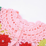 Newborn Baby Girls Waistcoat European Hollowed-Out Handmade Knitted Cardigan Tops Pink Pearl Vest Newborn Spring Clothes