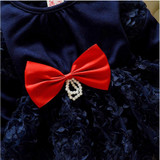 Newborn baby girls Sweet princess dress long sleeve Infant's clothes Big bowknot lace babies dresses girl Toddlers Clothing