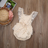 Newborn Baby Girls Floral Lace Ruffle Romper Jumpsuit Sunsuit Clothes Girl Romper