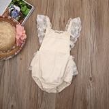 Newborn Baby Girls Floral Lace Ruffle Romper Jumpsuit Sunsuit Clothes Girl Romper
