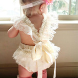 Newborn Baby Girls Floral Lace Ruffle Romper Jumpsuit Sunsuit Clothes Girl Romper