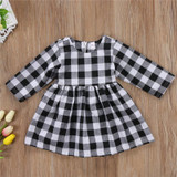 Newborn Baby Girls Dress Toddler Kids Dress Party Princess Girl Clothing Long Sleeve Autumn Round Neck Wedding Tutu 0-2T Cotton