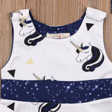 Newborn Baby Girls Dress Cute Unicorn Princess Dress Baby Girls Party Wedding Dress+Headband Set
