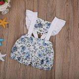 Newborn Baby Girls Clothes Tops Floral Romper Short Sleeve Backless Cute Jumpsuit Outfits Sunsuit Clothing Baby Girl 0-24M