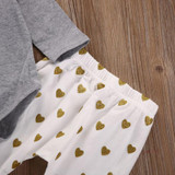 Newborn baby girls clothes Infant 3Pcs suits (Tops +Pants Love pattern + Headband)Baby girl clothing set toddle outfit sets