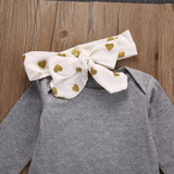 Newborn baby girls clothes Infant 3Pcs suits (Tops +Pants Love pattern + Headband)Baby girl clothing set toddle outfit sets
