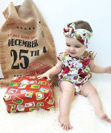 Newborn Baby Girls Clothes Flower Jumpsuit Romper + Headband Outfits