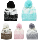 Newborn Baby Girls Boys Winter Warmer Wool Fur Kids Cap Pompom Ball Knitted Hat Beanies Children Girl Boy Wool Fur Ball Cap
