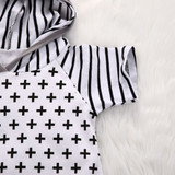 Newborn Baby Girls Boy Clothing Hooded Romper Cross Short Sleeve Jumpsuit Cute Outfits Baby Boys Clothes