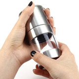 2Pcs Stainless Steel Manual Salt Pepper Mill Grinder Seasoning Home Kitchen Tools Grinding for Cooking Meat Restaurants