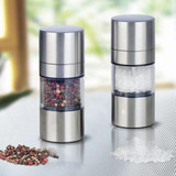 2Pcs Stainless Steel Manual Salt Pepper Mill Grinder Seasoning Home Kitchen Tools Grinding for Cooking Meat Restaurants