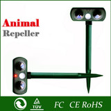 2Pcs Solar Powered Ultrasonic Cat Dog Animal Repeller Deterrent Scarer Repellent Outdoor Use Garden Supplies