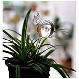 2pcs Snail Shape Hand Blown Clear Glass Self Watering Durable Mini Transparent Plant Watering