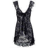 2pcs Sexy Women Lady Lace Lingerie Babydoll Chemise Dress Ladies Sleepwear Set