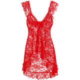 2pcs Sexy Women Lady Lace Lingerie Babydoll Chemise Dress Ladies Sleepwear Set