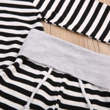 2PCS Set Newborn Baby Striped Clothes 2017 Autumn Long Sleeve Hooded Sweatshirt Tops+Pant Outfit Toddler Kids Clothing Tracksuit