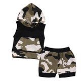 2pcs Newborn Infant Baby Boy Girls Clothes Set Hooded Vest Top Cotton Shorts Outfits Fashion Set Clothing