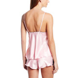 2pcs Pajamas Set Sexy Women Silky Satin Sleepwear Babydoll Lingerie Nightdress