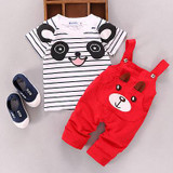 2PCS Newborn Kids Baby Boy Girls Clothes T-shirt Tops+Pants Overalls Outfits Clothing Set